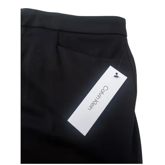 Calvin Klein Flat Front Ponte Ankle Dress Pants | Plus 24W, Black NEW! - Picture 10 of 16